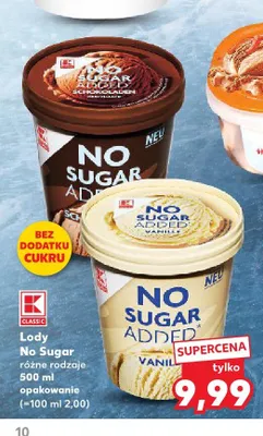 Lody No Sugar Added czekoladowe K-Classic promocja w Kaufland