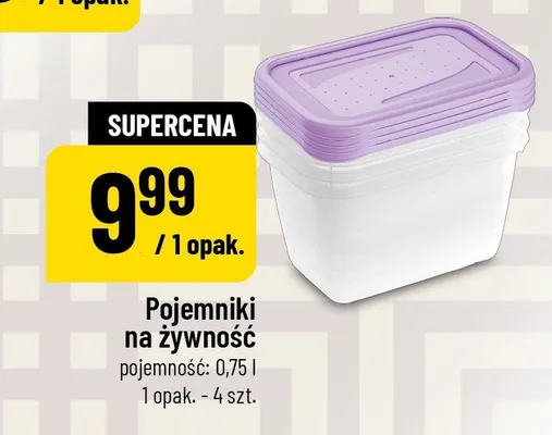 Pojemniki na żywność pojemność 0,75l promocja w POLOmarket