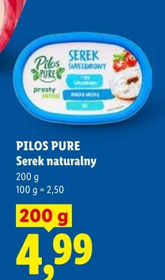 Serek naturalny Pilos Pure promocja w Lidl