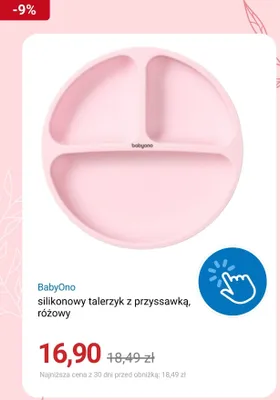 Silikonowy talerzyk z przyssawką BabyOno różowy promocja w Smyk