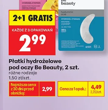 Płatki hydrożelowe pod oczy Be Beauty Energizing promocja w Biedronka