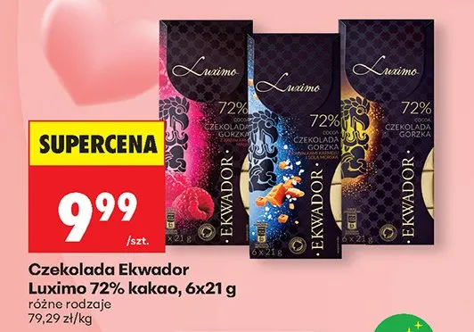 Czekolada Ekwador Luximo 72% kakao promocja w Biedronka