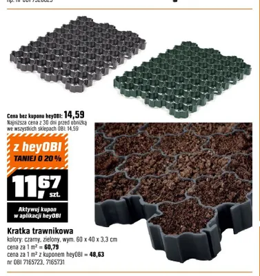 Kratka trawnikowa wym. 60x40x3,3cm promocja w OBI