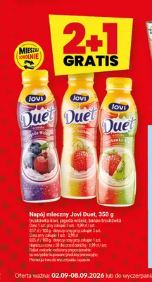 Napój mleczny Jovi Duet truskawka-kiwi promocja w Twój Market