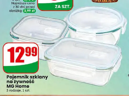 Pojemnik szklany na żywność MG Home promocja w Dino