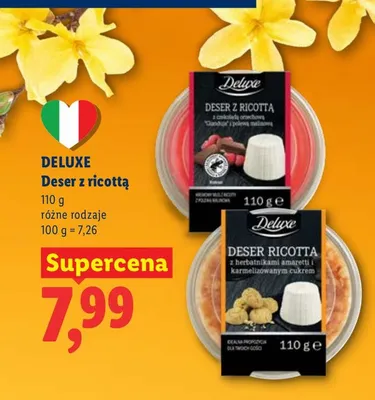 Deser z ricottą różne rodzaje promocja w Lidl