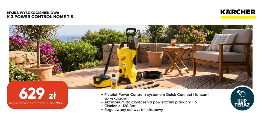 Myjka wysokociśnieniowa Kärcher K 3 Power Control Home T 5 promocja w Max Elektro