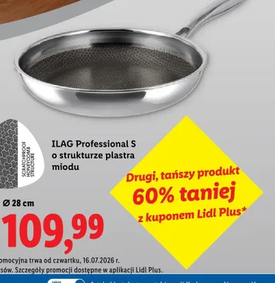Patelnia ze stali szlachetnej o strukturze plastra miodu Ø 24 cm Silvercrest promocja w Lidl