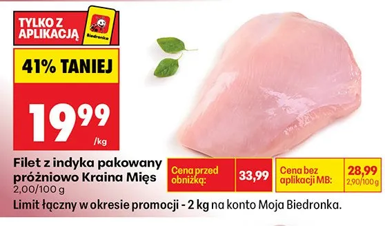 Filet z indyka pakowany próżniowo promocja w Biedronka