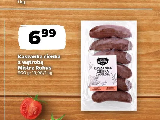 Kaszanka cienka z wątrobą Mistrz Rohus promocja w Netto