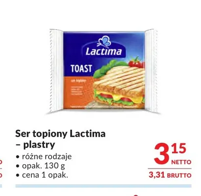 Ser topiony w plastrach Lactima promocja w Makro