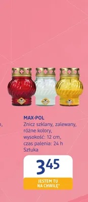 Znicz szklany zalewany Max-Pol promocja w Drogerie DM