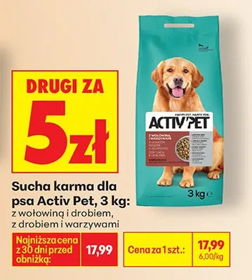 Sucha karma dla psa z drobiem i warzywami promocja w Biedronka