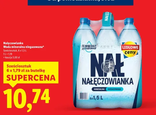 Woda mineralna niegazowana 6 x 1,5 l promocja w Lidl