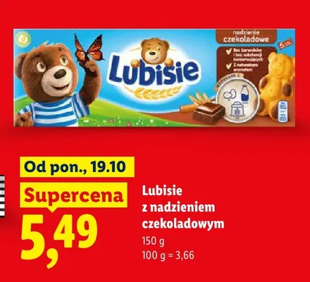 Ciastka Lubisie z nadzieniem czekoladowym promocja w Lidl