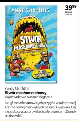 Książka Stwór masłoorzechowy Andy Griffiths promocja w Empik