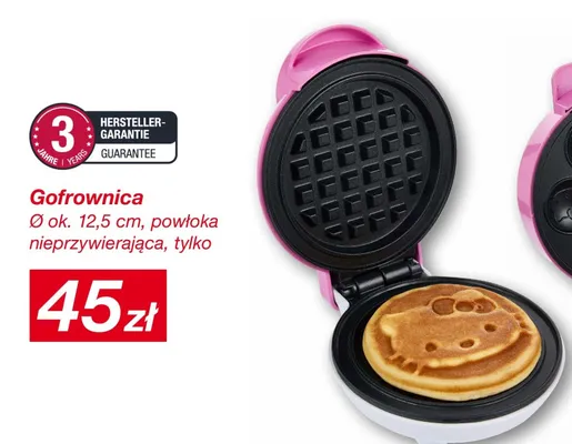 Gofrownica Hello Kitty Ø ok. 12,5 cm, powłoka nieprzywierająca promocja w KiK