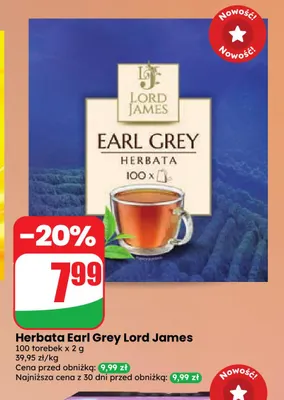 Herbata Earl Grey Lord James promocja w Dino