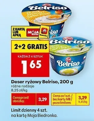 Deser ryżowy Zott Belriso Truskawka promocja w Biedronka