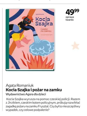 Książka Kocia Szajka i pożar na zamku Agata Romaniuk oprawa twarda promocja w Empik