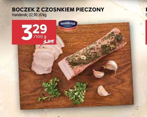 Boczek z czosnkiem pieczony Hańderek promocja w Stokrotka