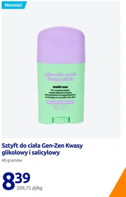 Sztyft do ciała Gen-Zen Kwasy glikolowy i salicylowy promocja w Action