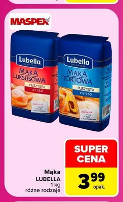 Mąka luksusowa typ 550 Lubella promocja w Carrefour