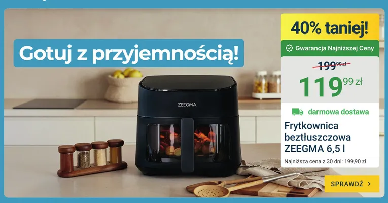 Frytkownica beztłuszczowa Zeegma 6,5 l promocja w ERLI
