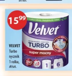 Ręcznik papierowy Velvet Turbo 1 rolka promocja w Drogerie Laboo