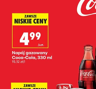 Napój gazowany Coca-Cola w szklanej butelce 330 ml promocja w Biedronka