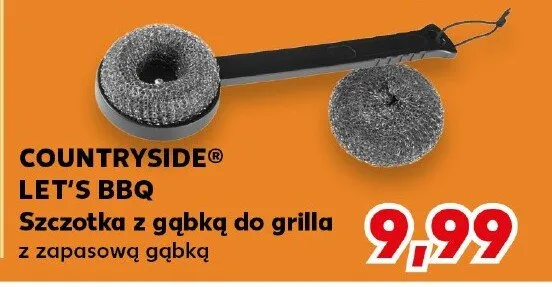 Szczotka z gąbką do grilla Countryside Let's BBQ z zapasową gąbką promocja w Kaufland