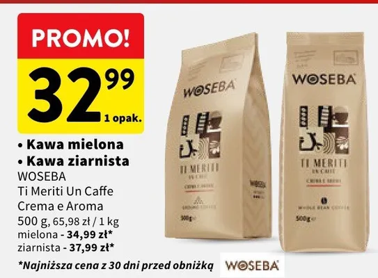 Kawa ziarnista Woseba Ti Meriti Un Caffe Crema e Aroma promocja w Intermarche
