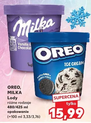 Lody Oreo, Milka różne rodzaje promocja w Kaufland