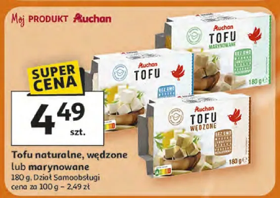 Tofu naturalne, wędzone lub marynowane Dział Samoobsługi promocja w Auchan