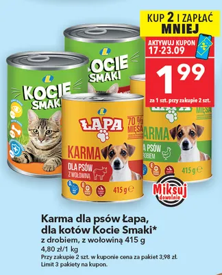 Karma dla kotów z wołowiną Kocie Smaki promocja w LEWIATAN