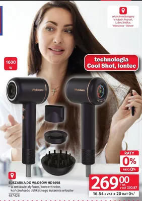 Suszarka do włosów Webber HD1698 promocja w Selgros