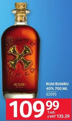 Rum Bumbu 40% 700 ML promocja w Selgros