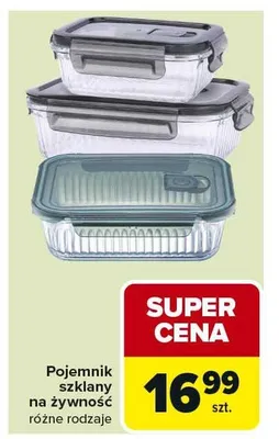 Pojemnik szklany na żywność różne rodzaje promocja w Carrefour