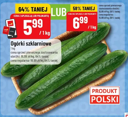 Ogórki szklarniowe promocja w POLOmarket