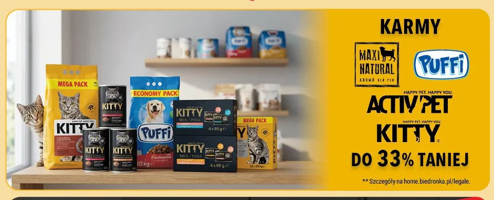 Karmy dla psa Puffi promocja w Biedronka Home