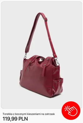 Torebka z bocznymi kieszeniami na zatrzask Cropp promocja w Cropp