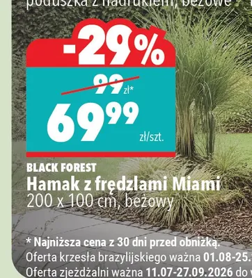 Hamak z frędzlami Miami Black Forest promocja w Biedronka Home