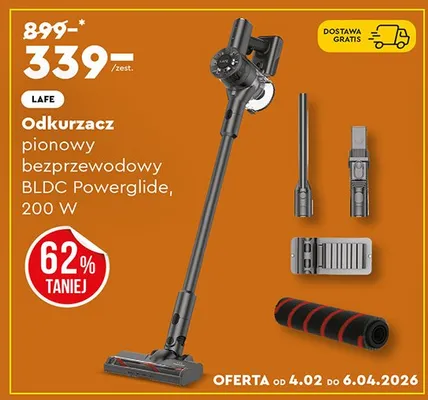 Odkurzacz pionowy bezprzewodowy BLDC Powerglide, 200 W promocja w Biedronka Home