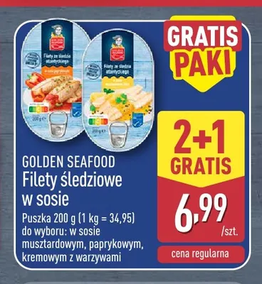 Filety śledziowe w sosie musztardowym Golden Seafood promocja w Aldi