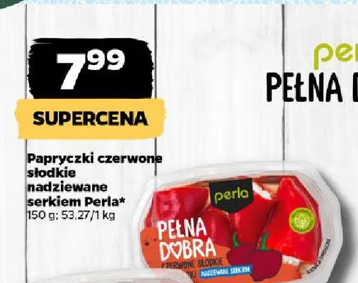 Papryczki czerwone słodkie nadziewane serkiem Perla promocja w Netto