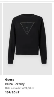 Bluza Guess czarny promocja w Lounge by Zalando