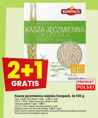 Kasza jęczmienna wiejska Konpack 4-pak 100 g promocja w Twój Market