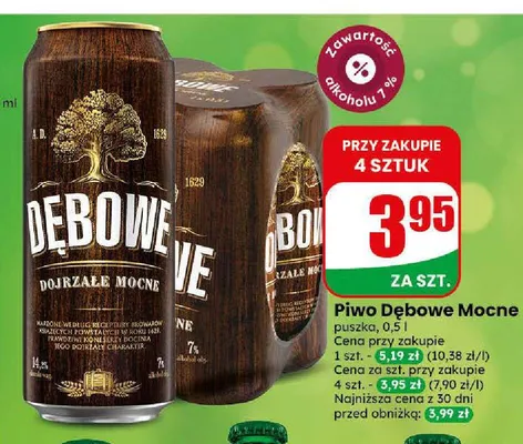 Piwo Dębowe Mocne promocja w Dino