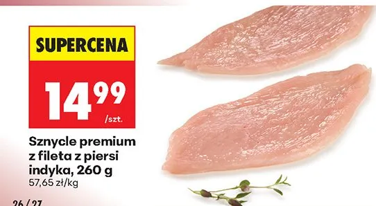 Sznycle premium z fileta z piersi indyka promocja w Biedronka