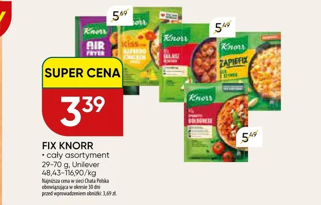 Fix Knorr Spaghetti Bolognese promocja w Chata Polska